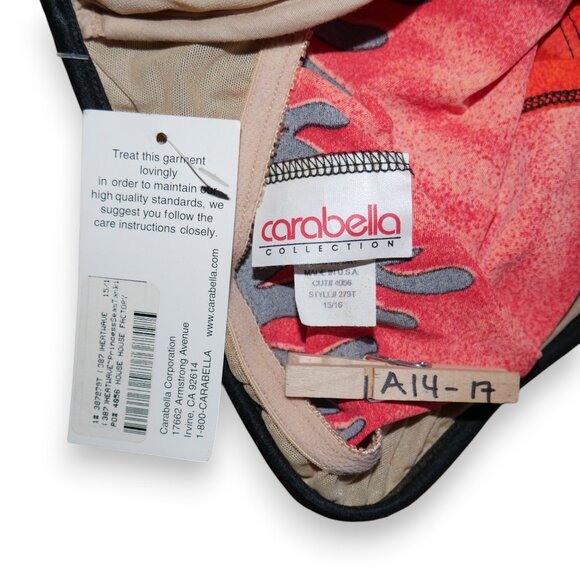 Vintage Carabella Heatwave Tankini Size 15/16 Fire Flames Midriff Swim Top NOS - Picture 5 of 7